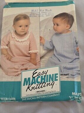 McCall's M472 Easy Machine Knitting Infants' Tee-Shape Bunting Pattern